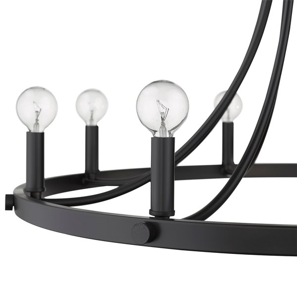 Lustre Sawyer de Acclaim Lighting à 8 lumières, fini noir mat