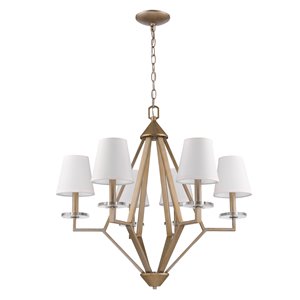 Acclaim Lighting Easton Diamond Shaped Chandelier with Crystal - 6-Light - Gold