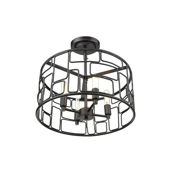 Luminaire suspendu convertible Amoret de Acclaim Lighting, 4 lumières, mat noir, 16 po