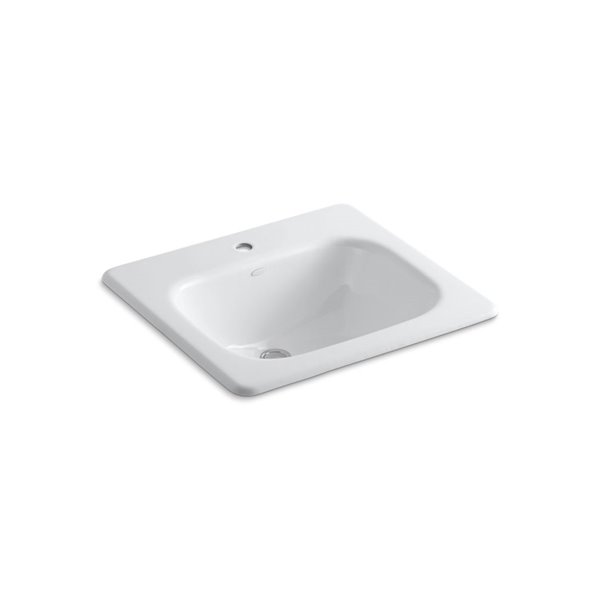 Bathroom Sink With Single Faucet Hole, Kohler Vox White Drop In Rectangular Bathroom Sink With Overflow Drain