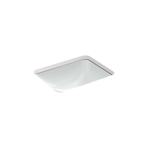 KOHLER Caxton Rectangular Under-Mount Bathroom Sink with Overflow - Grey