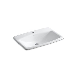 Lavabo encastré avec trou unique de robinet Man's Lav de KOHLER, blanc