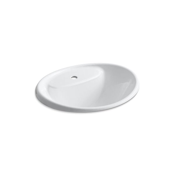 KOHLER Tides Drop-In Sink with Single Faucet Hole - White