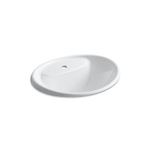 Lavabo encastré avec trou unique de robinet Tides de KOHLER, blanc