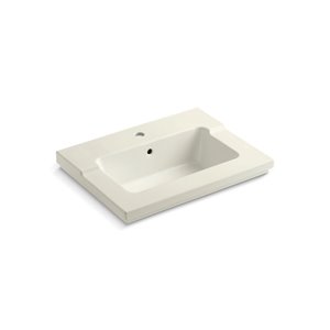 Meuble-lavabo avec trou unique de robinet Tresham de KOHLER, blanc cassé