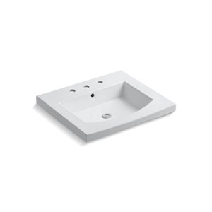 KOHLER Persuade Curv Vanity-Top Sink with 8-in Widespread Faucet Holes - White