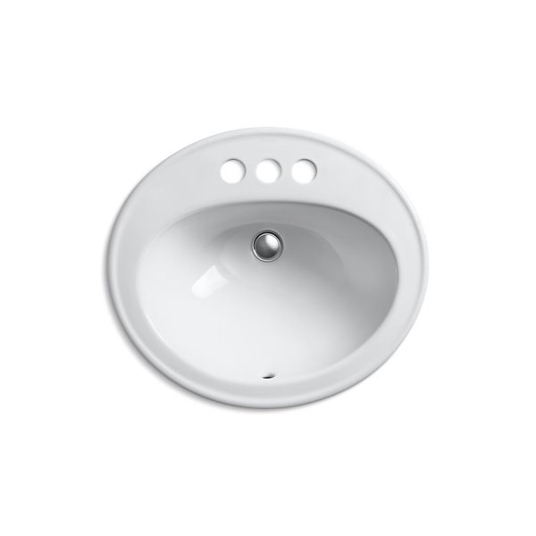KOHLER Pennington Drop-In Bathroom Sink with Single Faucet Hole - Black
