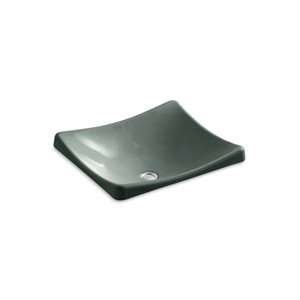 Lavabo de salle de bain en surface DemiLav Wading Pool de KOHLER, gris