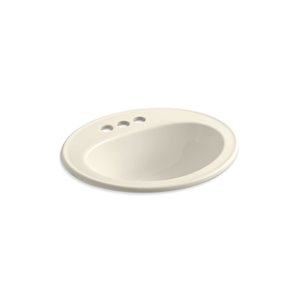 Lavabo encastré avec trous pour robinet, Pennington de KOHLER, 17 po, blanc