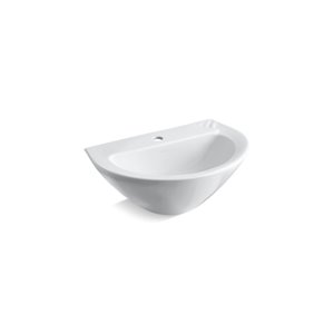 KOHLER Parigi Pedestal Bathroom Sink Basin with Single Faucet Hole - White