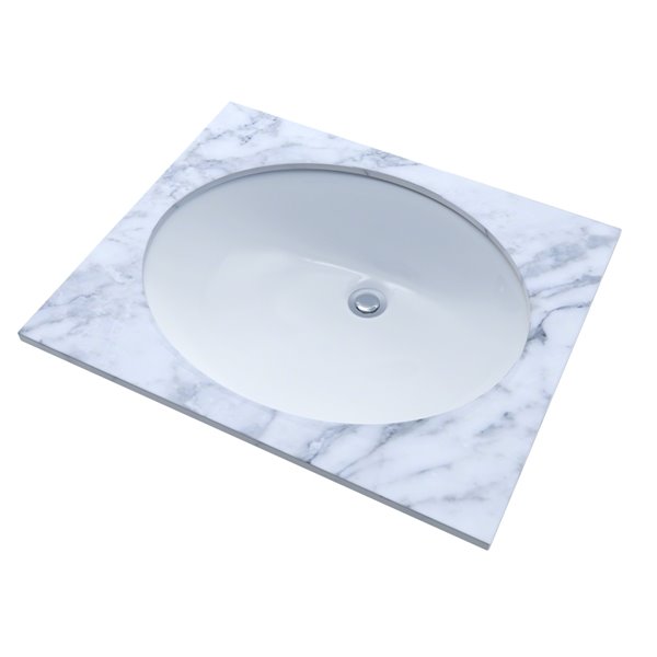 TOTO Rendezvous Oval Undermount Bathroom Sink - 19.25-in - Cotton White