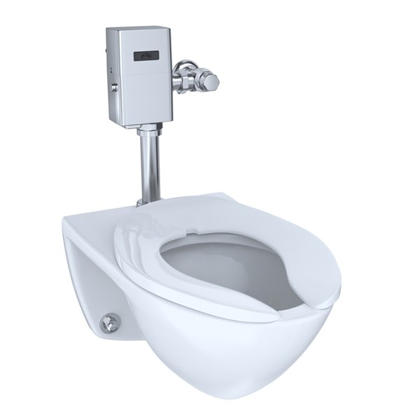 TOTO Flushometer Elongated Wall-Mount Toilet Bowl - Cotton White