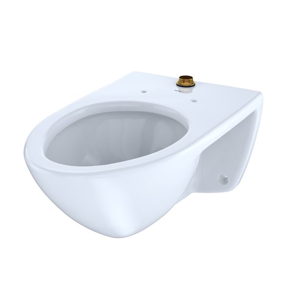 TOTO Flushometer Elongated Wall-Mount Toilet Bowl - Cotton White