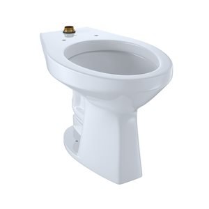 Cuvette de toilette supsendue allongée Flushometer de TOTO, coton blanc