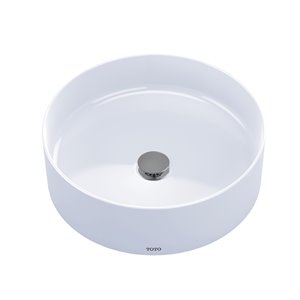 TOTO Arvina Round Vessel Bathroom Sink - 16.5-in - Cotton White