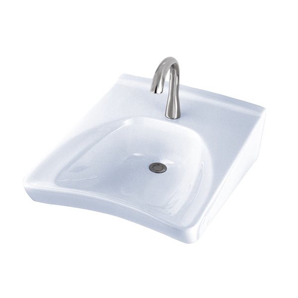 TOTO Wall-Mount Single Hole Bathroom Sink - 20.5-in - Cotton White