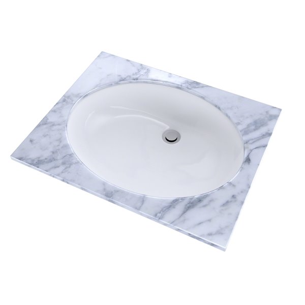 TOTO Dantesca Oval Undermount Bathroom Sink - 21.25-in - Cotton White