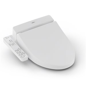 Siège de toilette rond avec bidet électronique Washlet A100 de TOTO, coton blanc