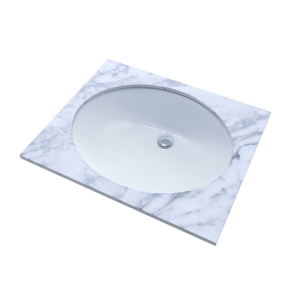 Lavabo de salle de bains ovale de TOTO encastrable, 19,25 po, blanc