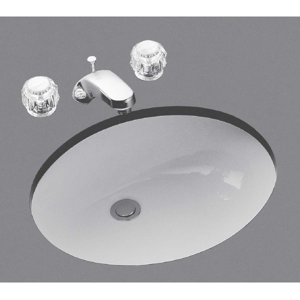 Lavabo de salle de bains ovale de TOTO encastrable, 19,25 po, blanc