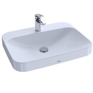 TOTO Arvina Rectangular Vessel Bathroom Sink - Cotton White