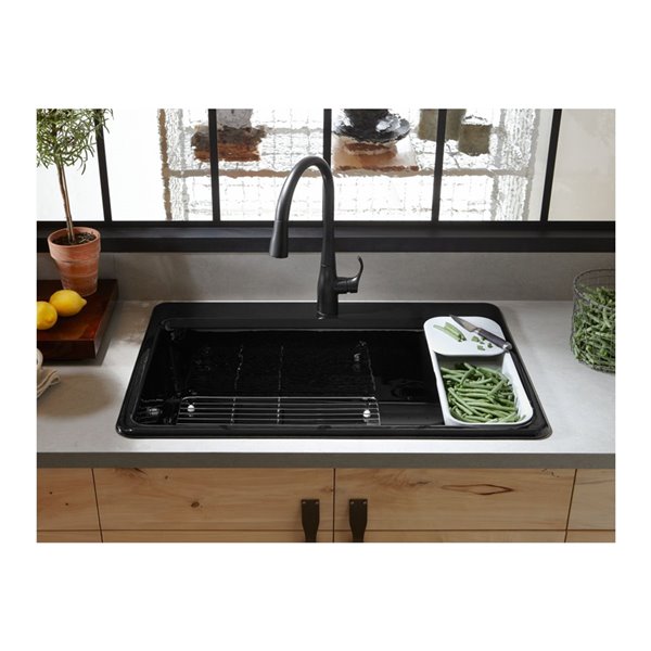 NEW! READ! Kohler Riverby Single Basin Top-Mount Kitchen outlet Sink