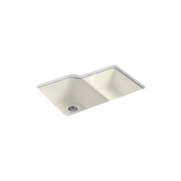 Kohler Executive Chef Undermount Large Medium High Low Double Bowl Kitchen Sink 4 Oversize Faucet Holes Biscuit 33 In 5931 4u 96 Rona [ 600 x 600 Pixel ]