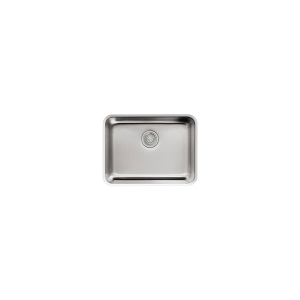 KOHLER Undertone Medium Squared Under-Mount Single-Bowl Kitchen Sink - Stainless Steel - 23-in