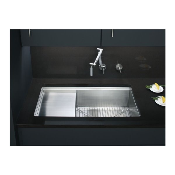 Kohler Stages Undermount Single Bowl Kitchen Sink With Wet Surface Area Stainless Steel 33 In 3760 Na Rona