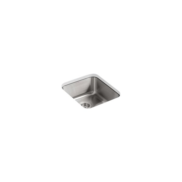 KOHLER Undertone Squared Under-Mount Bar Sink - Stainless Steel - 17.5-in x 15.75-in