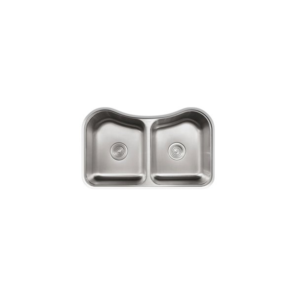 KOHLER Staccato Undermount double-equal kitchen sink - Stainless Steel - 31.62-in