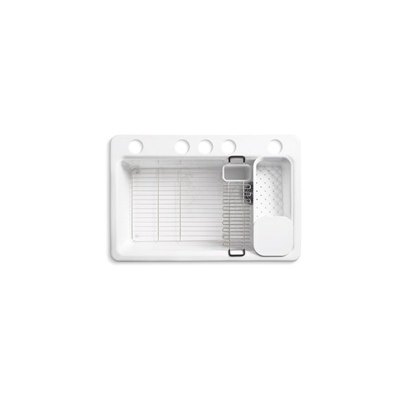 KOHLER Riverby Under-Mount Kitchen Sink with Accessories - White - 33-in