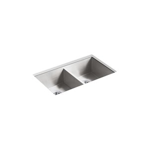 Évier de cuisine KOHLER Vault installatoin sous comptoir à 2 cuves identiques, 32 po