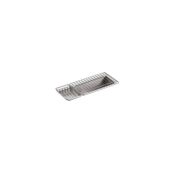 Évier de cuisine Undertone KOHLER simple de style auge, en sous-surface, panier et support métalliques inclus, 22 po