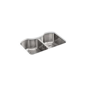 Évier de cuisine KOHLER Octave installation sous comptoir à 2 cuves identiques, 32 po