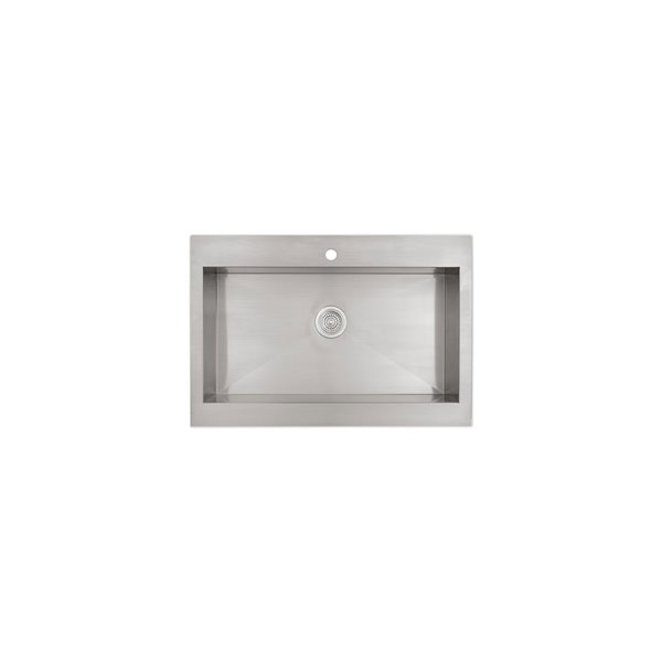 KOHLER Vault Apron-Front Top-Mount Sink with Single Faucet Hole - Stainless Steel - 29.75-in