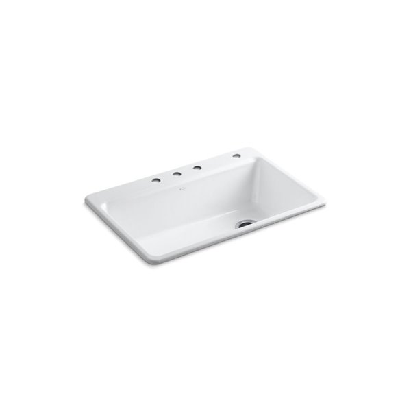KOHLER Riverby TopMount Kitchen Sink with Accessories and 4 Faucet