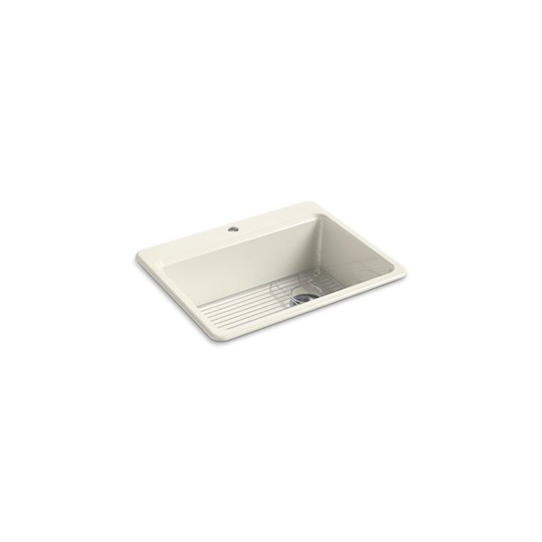 KOHLER Riverby Top Mount Single Bowl Kitchen Sink With Rack And Single   330729345 MainImage 001 L 