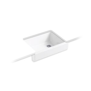 KOHLER Whitehaven Self-Trimming under-mount single-bowl kitchen sink - White - 29.5-in