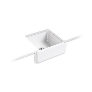 Évier de cuisine KOHLER Whitehaven champêtre simple, installation en sous-surface, blanc, 23.5 po