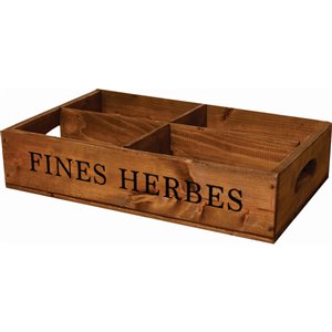 Caisse en bois McNeil pour fines herbes, brun vieilli, 17 po x 10.75 po x 3.75 po