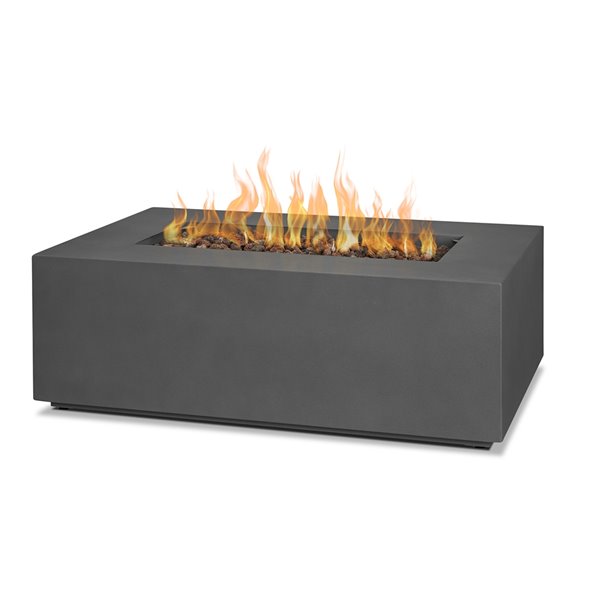 Real Flame Aegean Small Rectangle Lp, Rectangular Concrete Fire Pit Natural Gas
