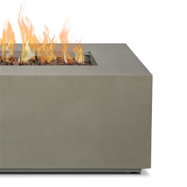 Real Flame Aegean 26-in x 41.75-in 50,000 BTU Mist Grey Rectangular Liquide Propane Outdoor Gas Fire Table