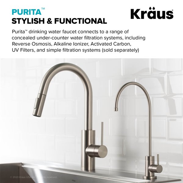 Kraus Purita Drinking Water Dispenser Beverage Kitchen Faucet FF-100SFS ...