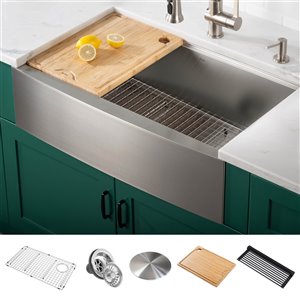 Kraus Kore 30-in Workstation Apron Front/Farmhouse Kitchen Sink