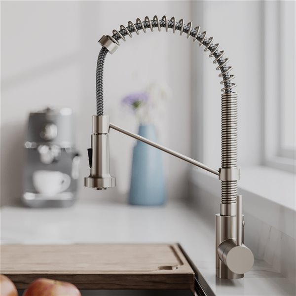 Kraus Bolden 18-Inch Faucet and Soap Dispenser in Stainless Steel