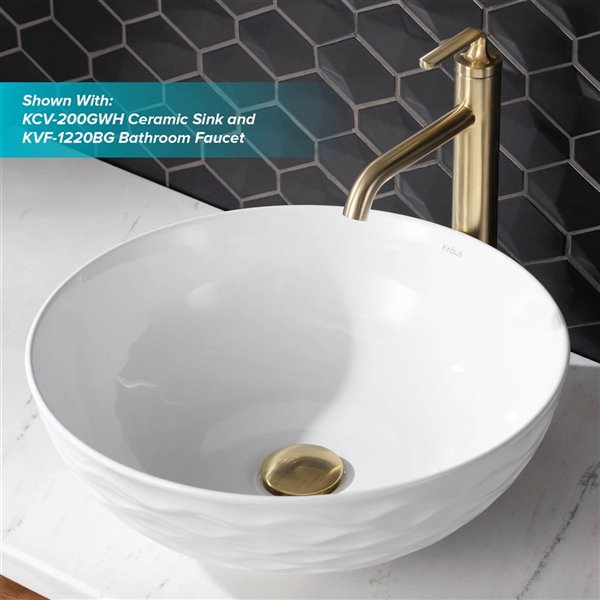 KRAUS Brushed Gold Bathroom Sink Pop-Up Drain