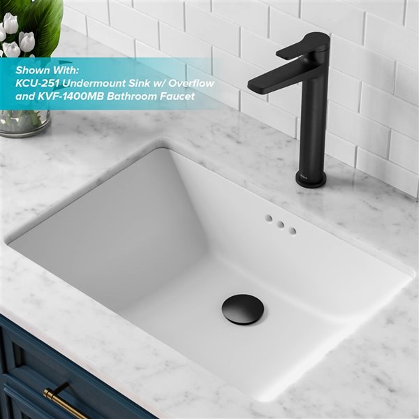 KRAUS Matte Black Bathroom Sink Pop-Up Drain