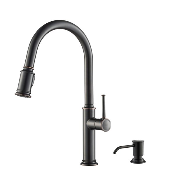 Kraus Sellette Faucet, Deck Plate, Soap Dispenser in Oil Rubbed Bronze