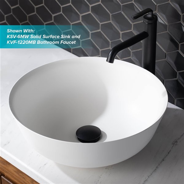 KRAUS Matte Black Bathroom Sink PopUp Drain PU10MB RONA